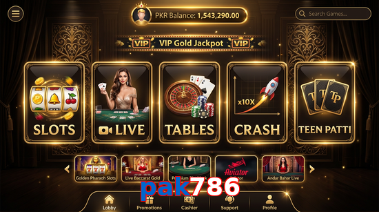 Main screen of Pak786 casino page for PK players